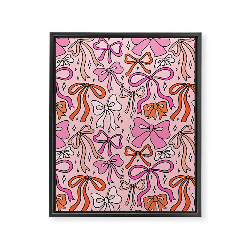 Pink Bow Print Framed Canvas Print Gallery Image 8