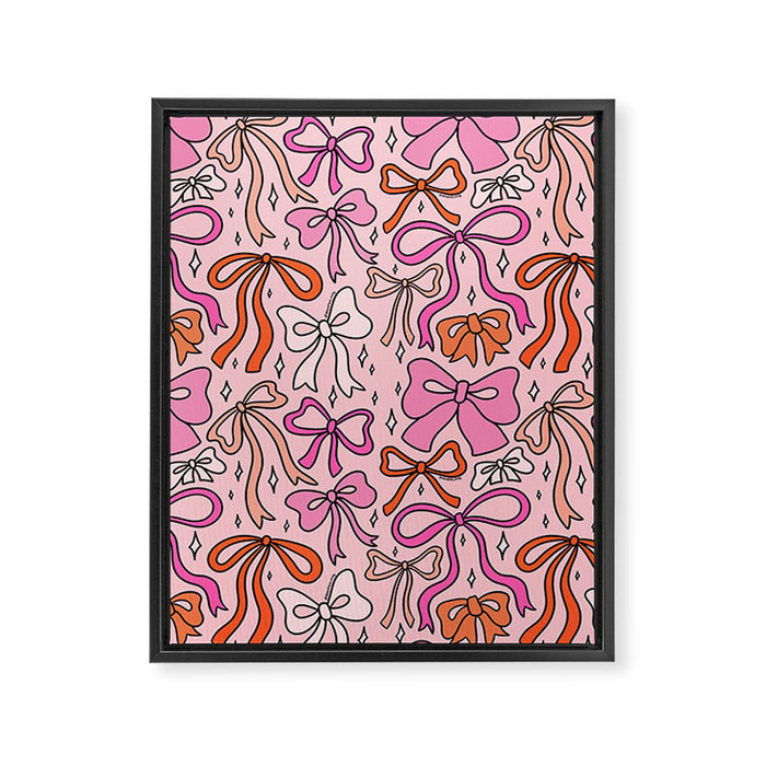 Pink Bow Print Framed Canvas Print Gallery Image 1