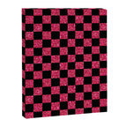 Pink Glitter Checkered Print in Black Canvas Print Gallery Image 8