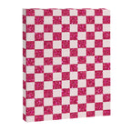 Pink Glitter Checkered Print in Cream Canvas Print Gallery Image 8