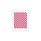 Pink Glitter Checkered Print in Cream Art Print Gallery Image 1