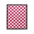 Pink Glitter Checkered Print in Cream Framed Canvas Print Gallery Image 8