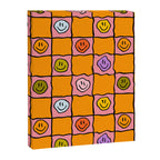 Pink Happy Face Checkered Print Canvas Print Gallery Image 8