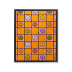 Pink Happy Face Checkered Print Framed Canvas Print Gallery Image 8