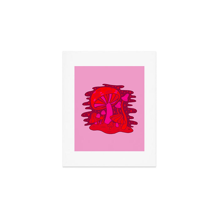 Pink Mushrooms Art Print Gallery Image 1