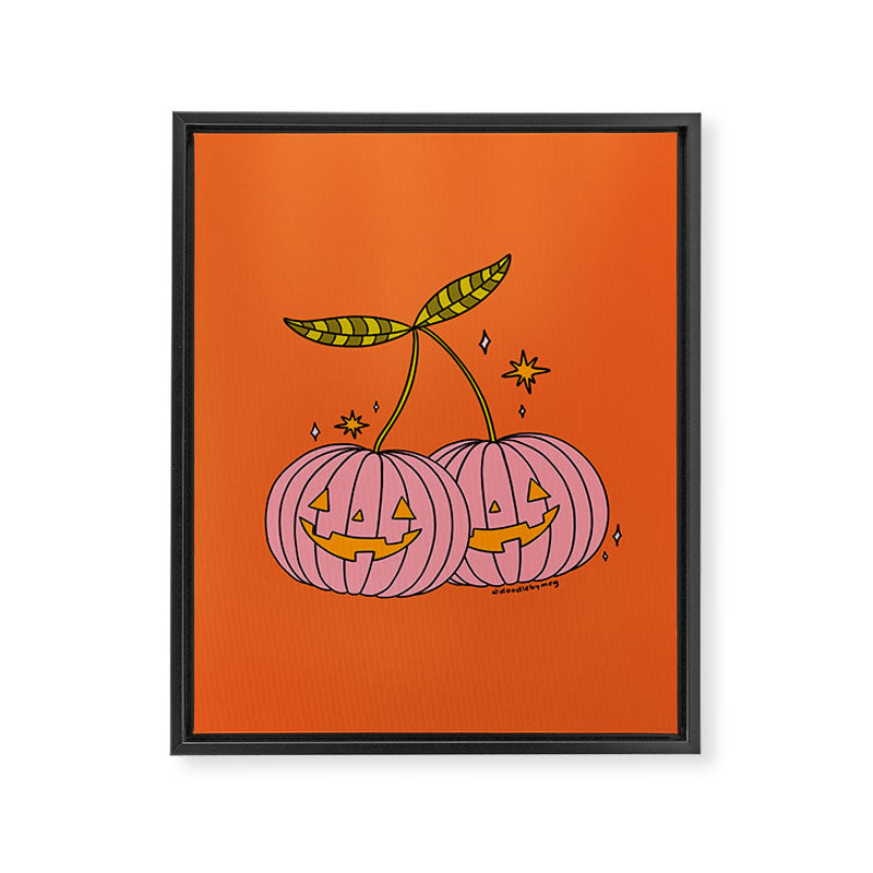 Pink Pumpkin Cherries Framed Canvas Print Gallery Image 8