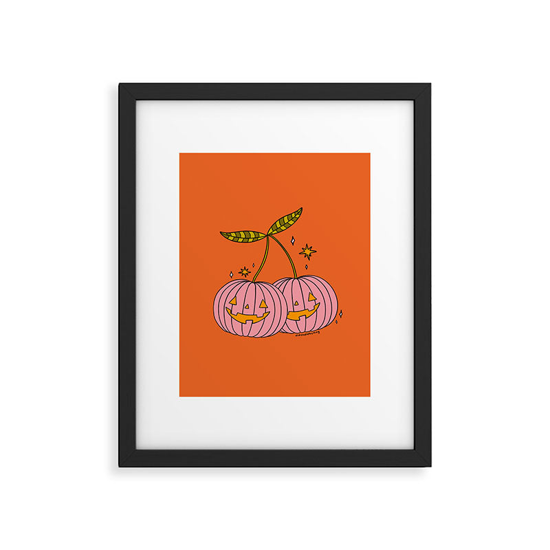 Pink Pumpkin Cherries Framed Art Print Gallery Image 6