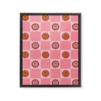 Pink Smiley Face Checkerboard Framed Canvas Print Gallery Image 8