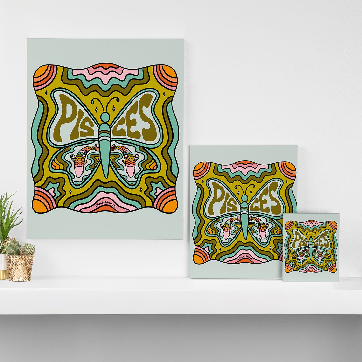 Pisces Butterfly Canvas Print Gallery Image 3