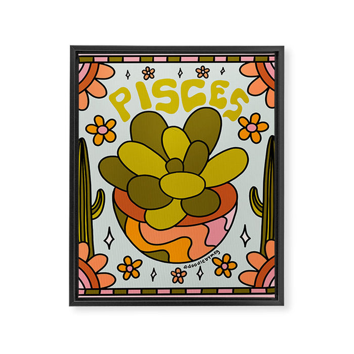 Pisces Cactus Framed Canvas Print Gallery Image 1
