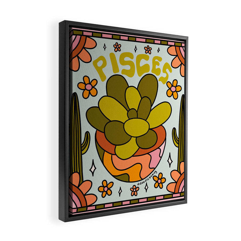 Pisces Cactus Framed Canvas Print Gallery Image 2