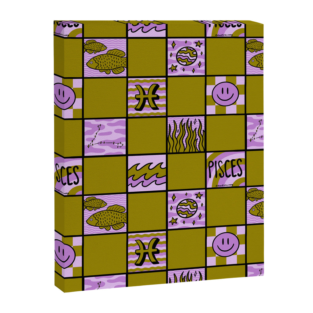 Pisces Checkered Print Canvas Print Gallery Image 8