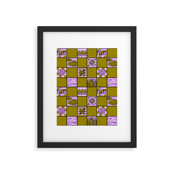 Pisces Checkered Print Framed Art Print Gallery Image 1