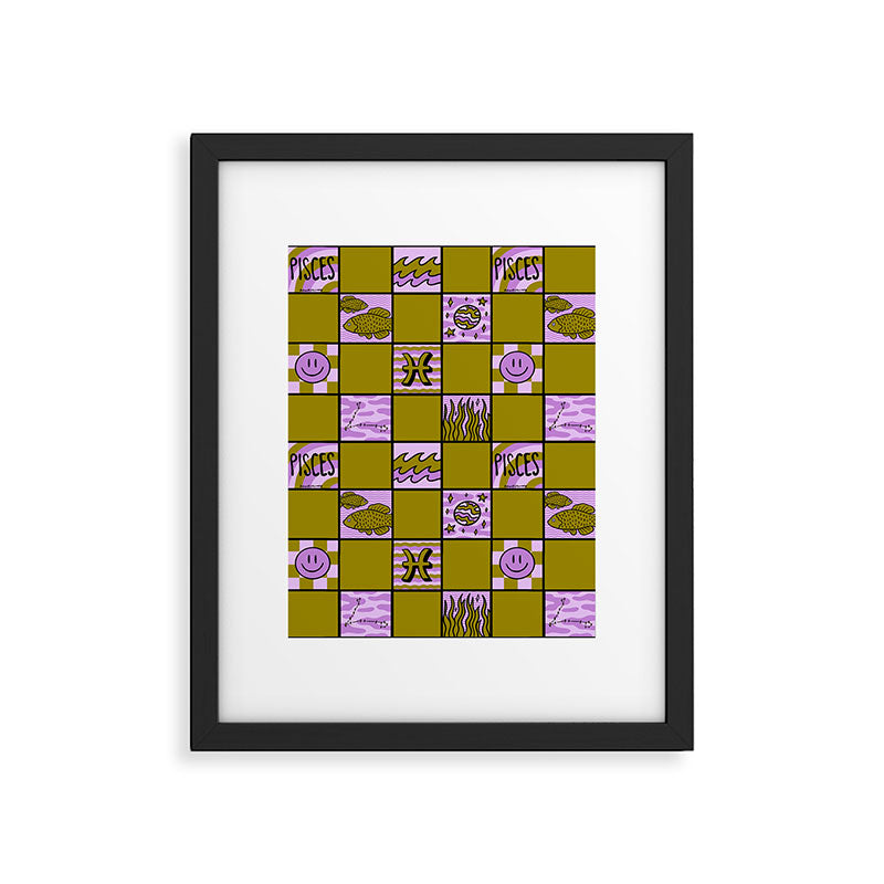 Pisces Checkered Print Framed Art Print Gallery Image 6