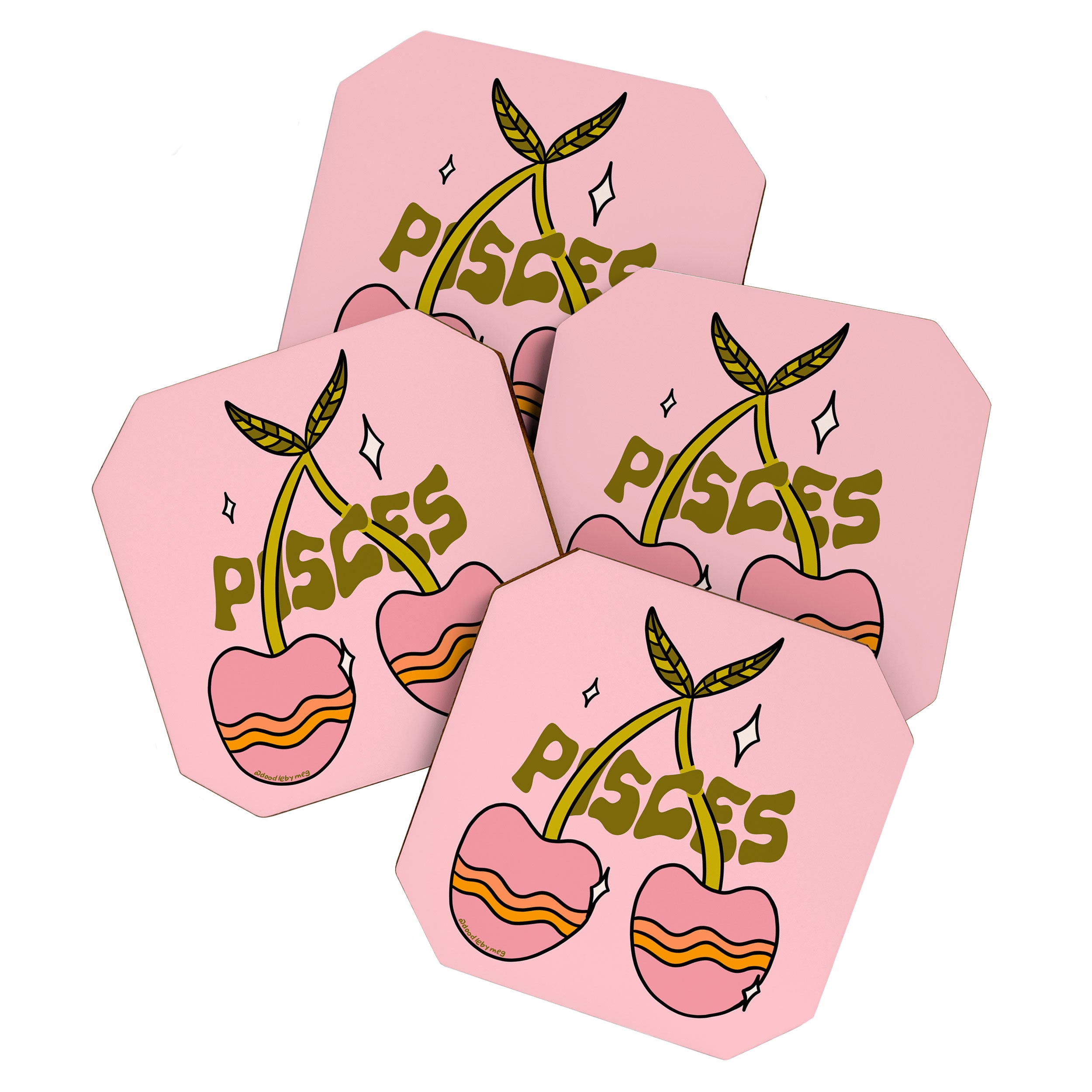 Pisces Cherries Coaster Gallery Image 1