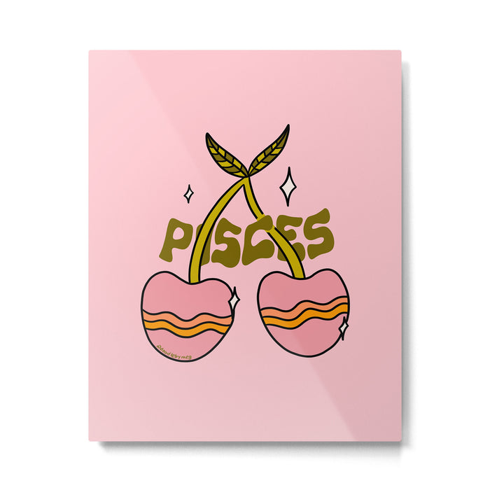 Pisces Cherries Metal Print Gallery Image 1