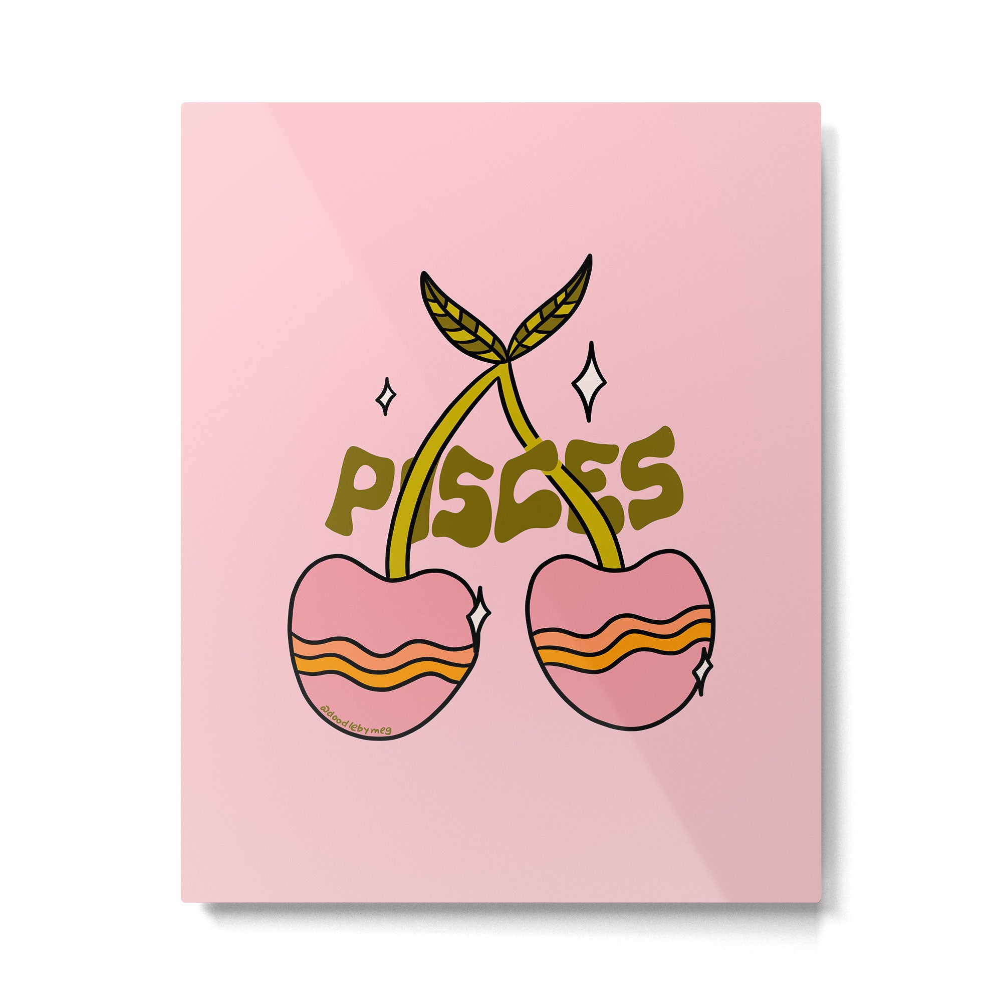 Pisces Cherries Metal Print Gallery Image 6