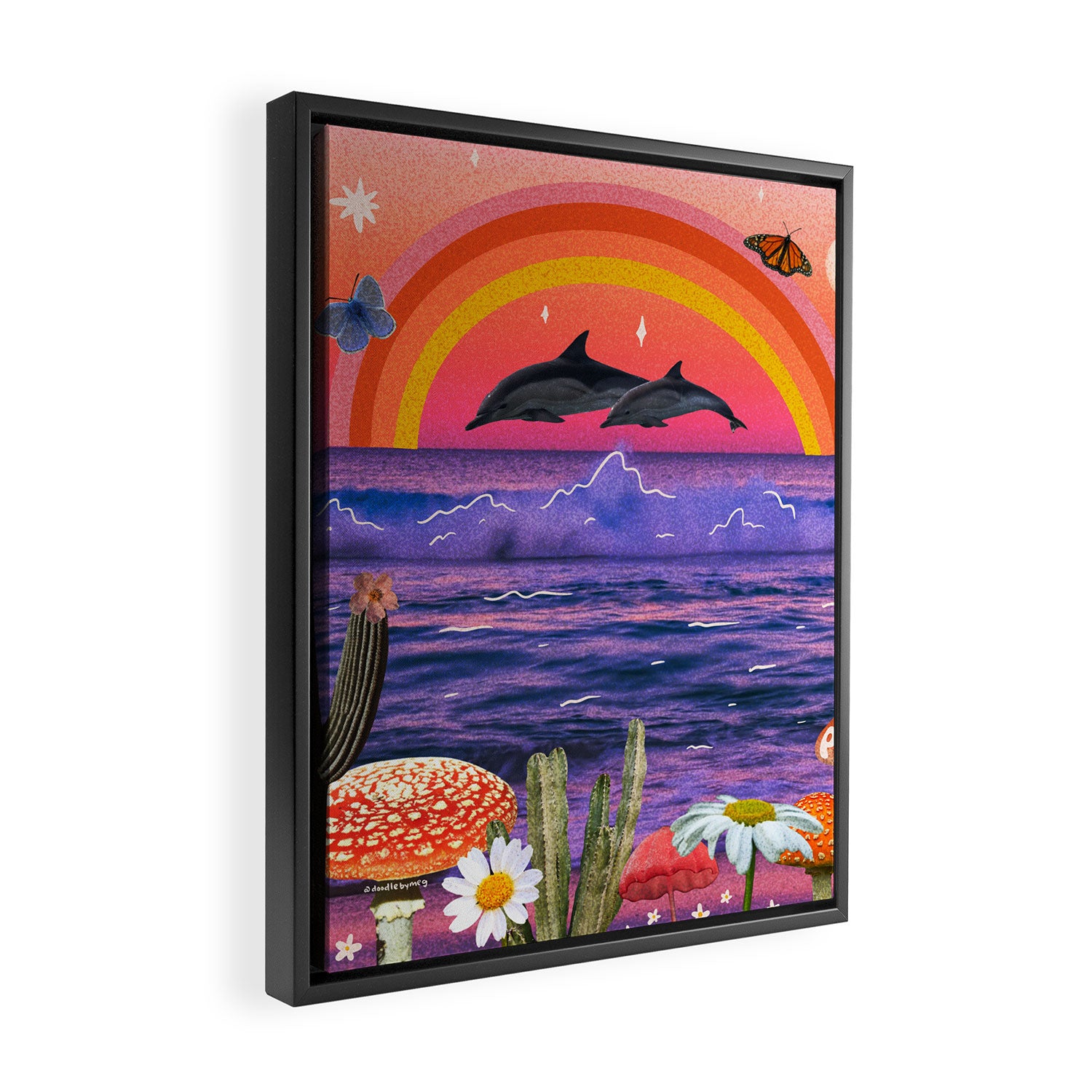 Pisces Collage Framed Canvas Print Gallery Image 2