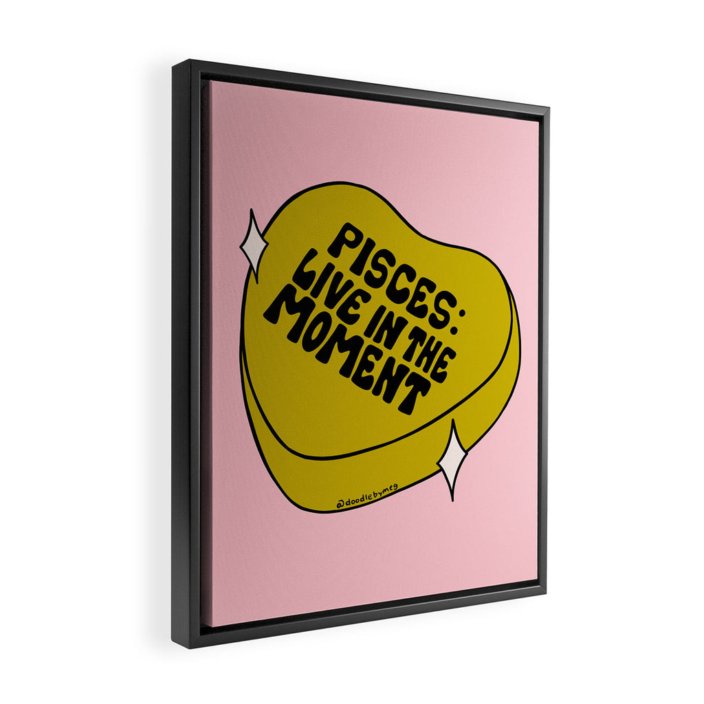 Pisces Conversation Heart Framed Canvas Print Gallery Image 2