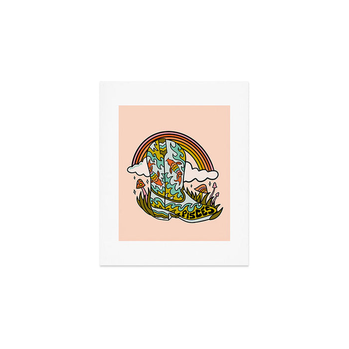 Pisces Cowboy Boots Art Print Gallery Image 1