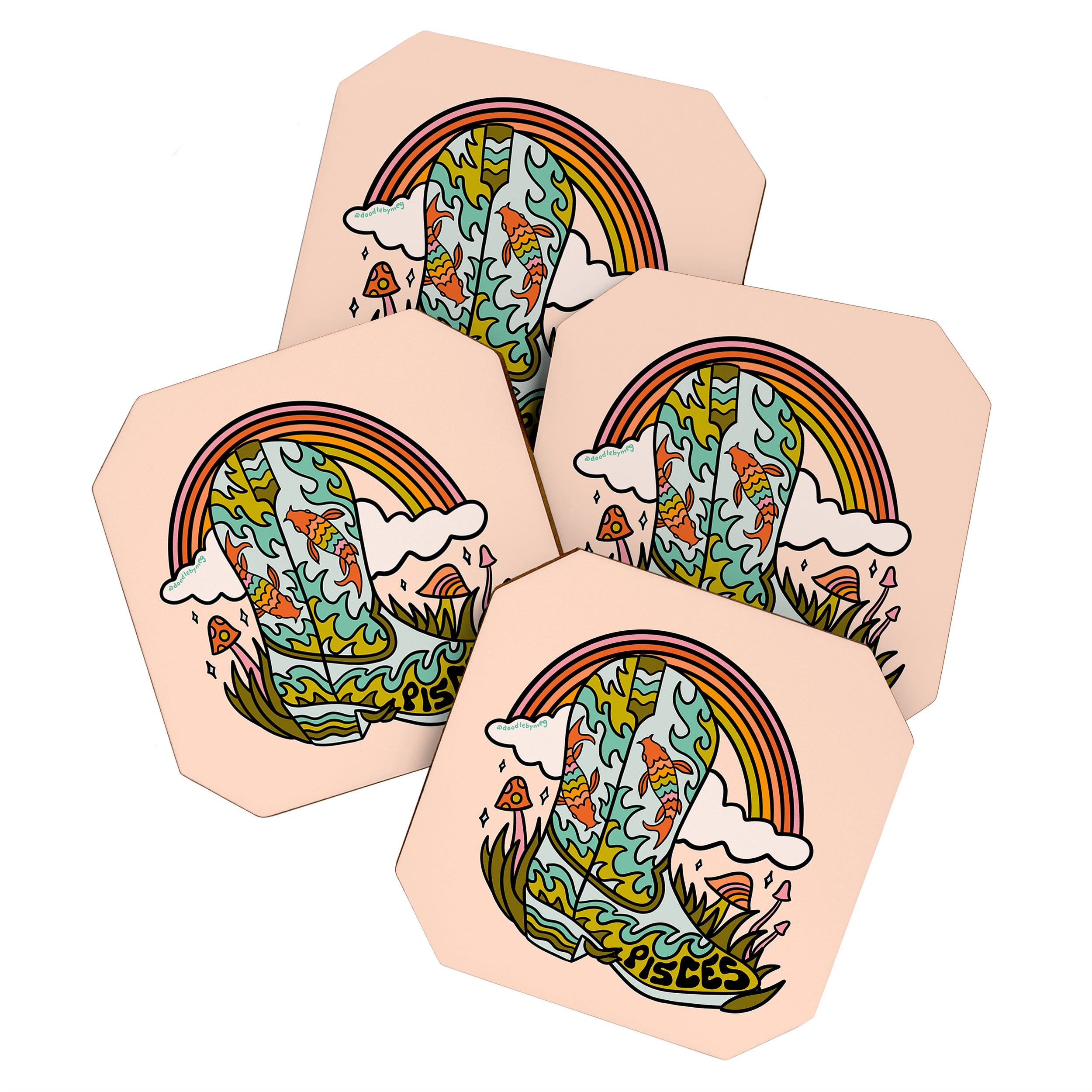 Pisces Cowboy Boots Coaster Gallery Image 1