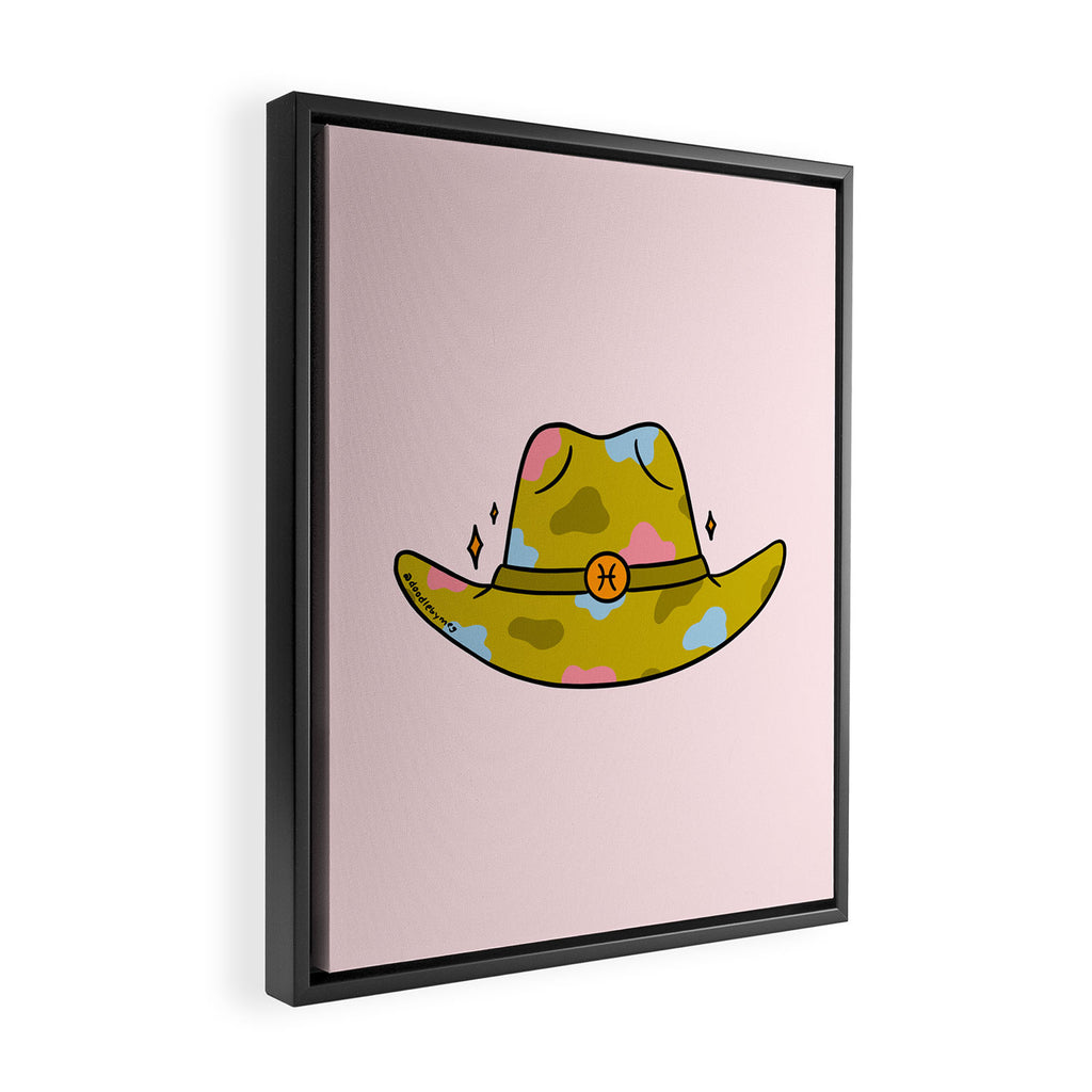 Pisces Cowboy Hat Framed Canvas Print Gallery Image 2