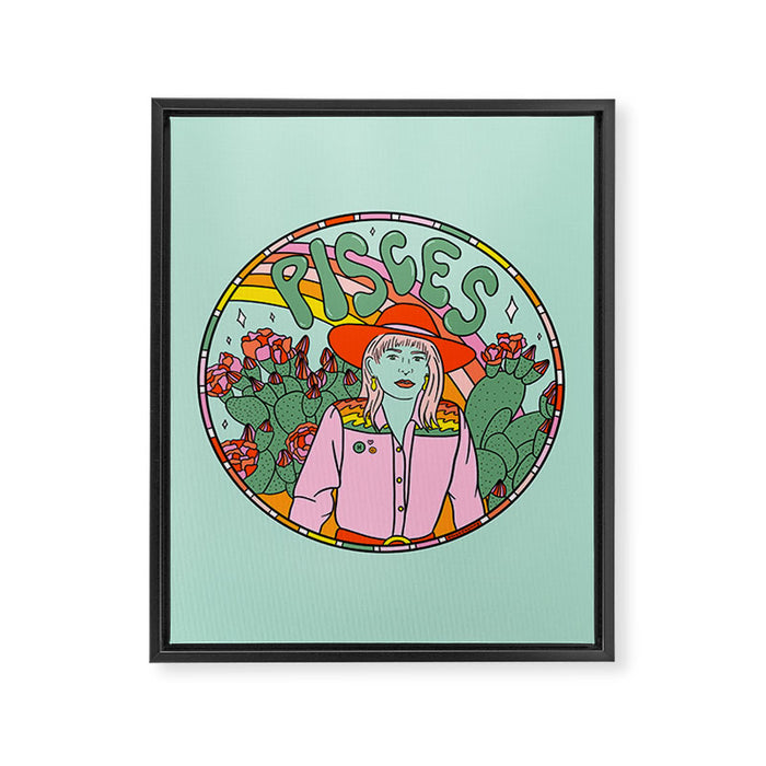 Pisces Cowgirl Framed Canvas Print Gallery Image 1