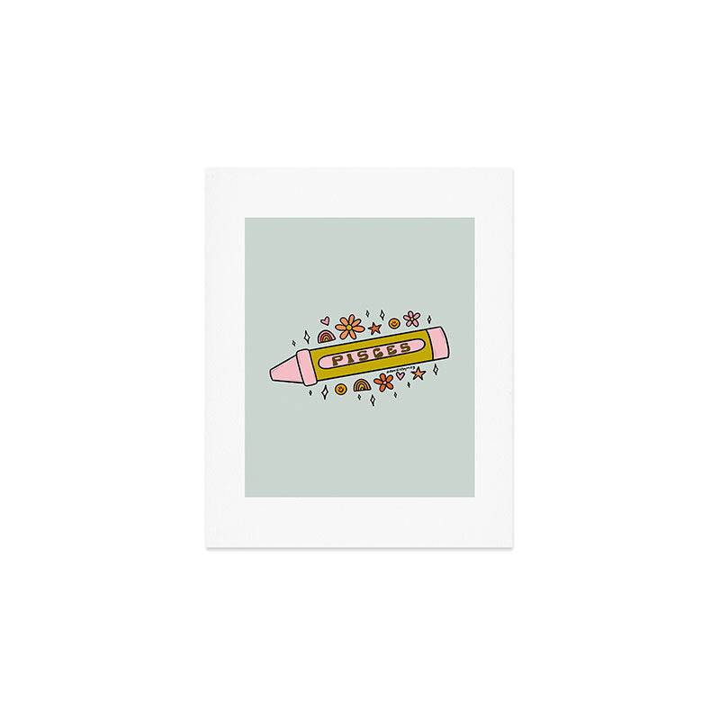 Pisces Crayon Art Print Gallery Image 1