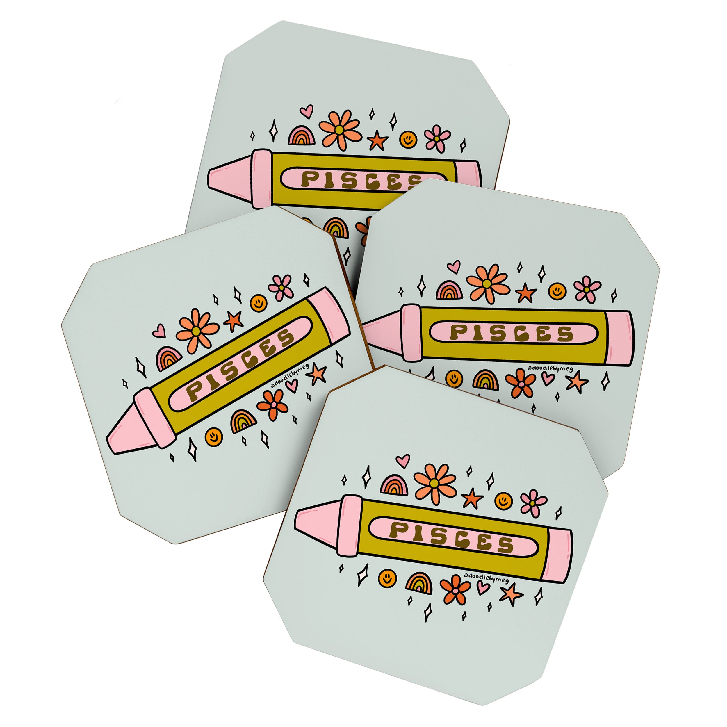 Pisces Crayon Coaster Gallery Image 1