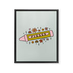 Pisces Crayon Framed Canvas Print Gallery Image 8