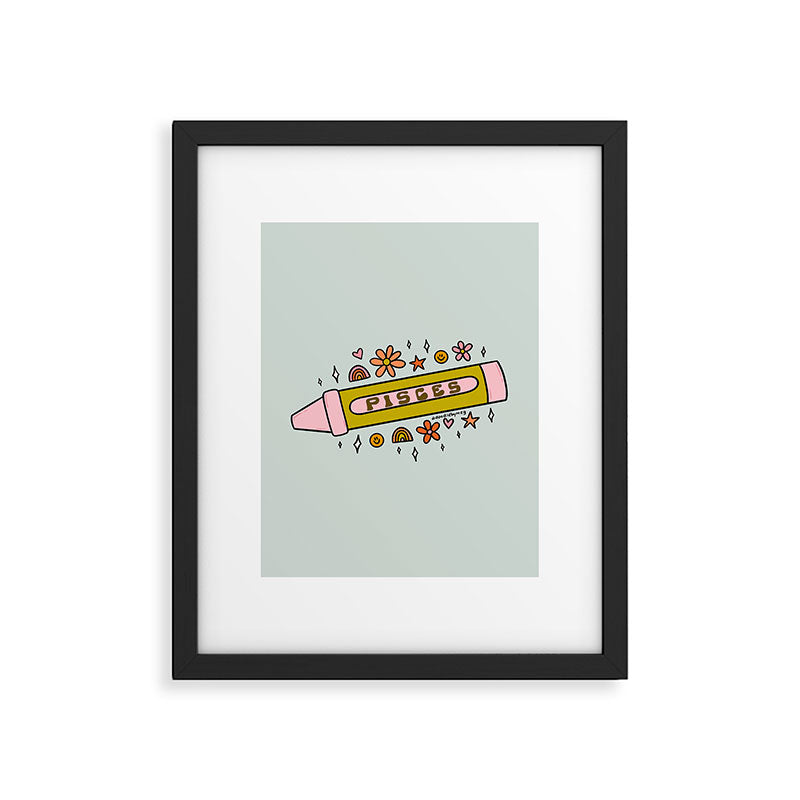Pisces Crayon Framed Art Print Gallery Image 6