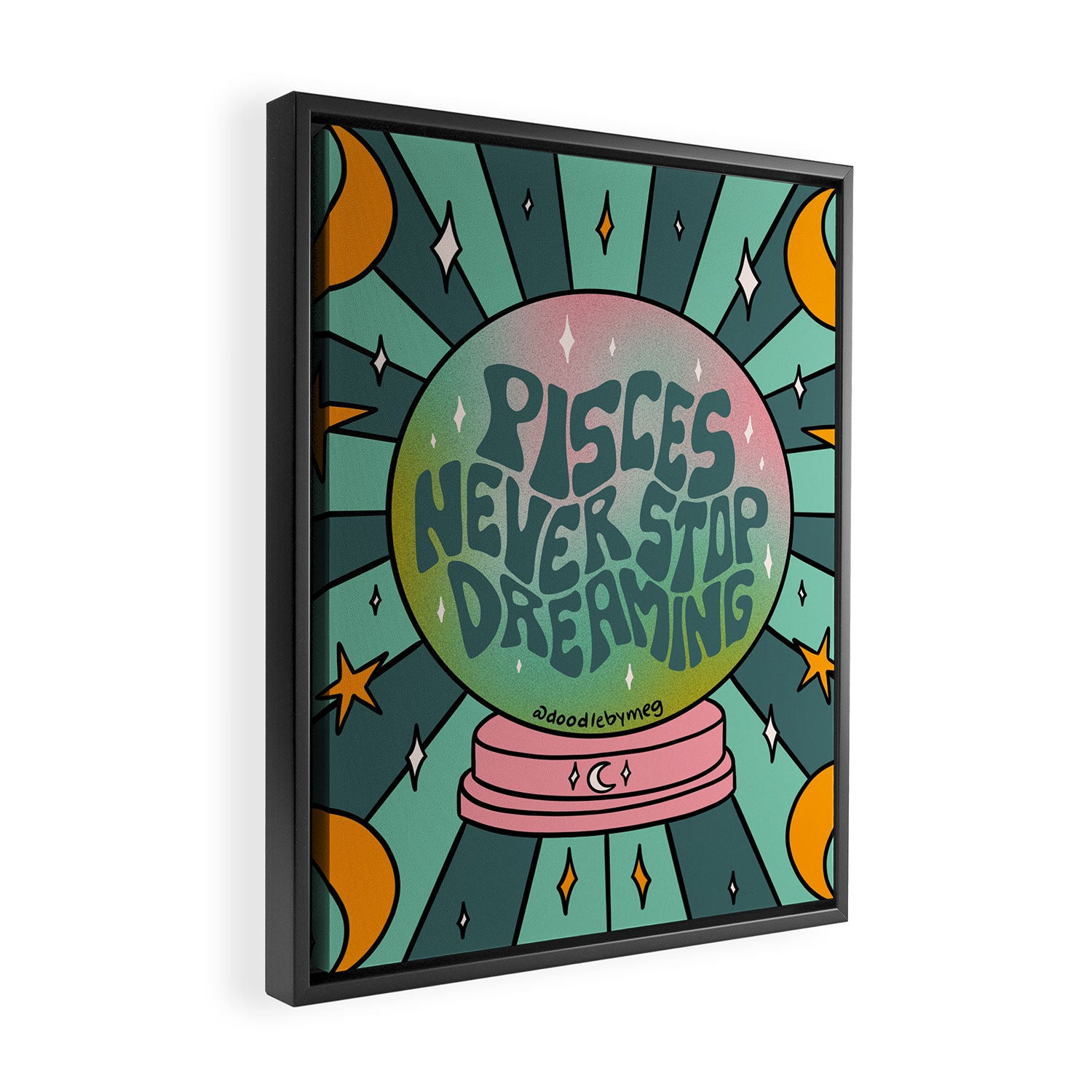 Pisces Crystal Ball Framed Canvas Print Gallery Image 2