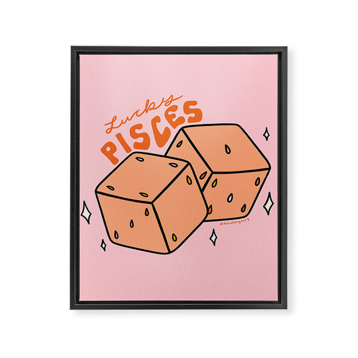 Pisces Dice Framed Canvas Print Gallery Image 1