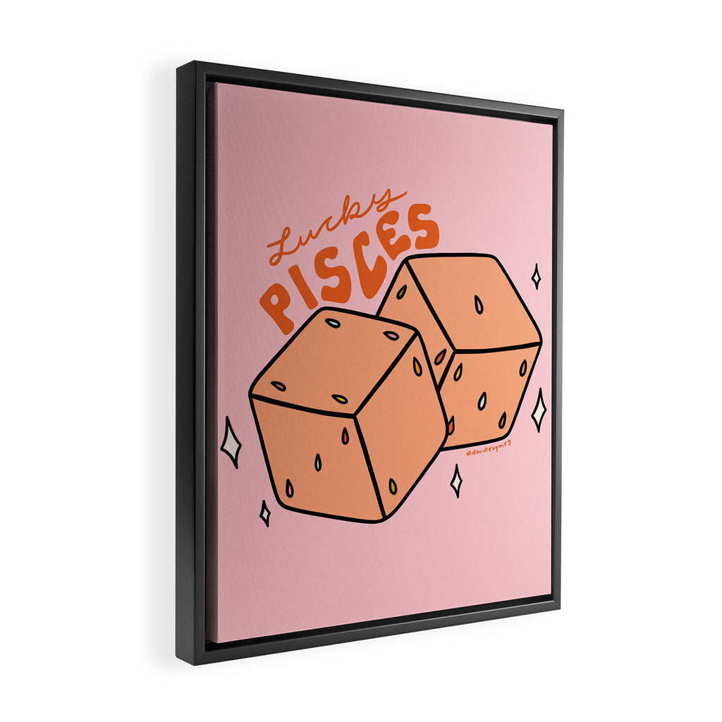 Pisces Dice Framed Canvas Print Gallery Image 2
