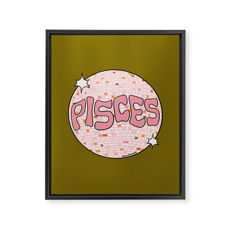 Pisces Disco Ball Framed Canvas Print Gallery Image 8