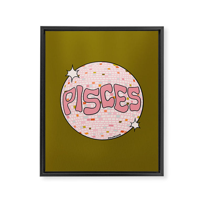 Pisces Disco Ball Framed Canvas Print Gallery Image 1