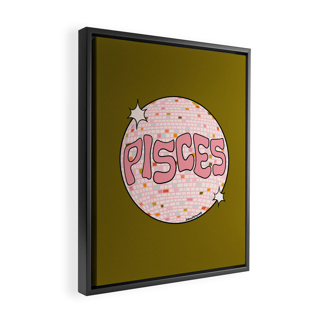 Pisces Disco Ball Framed Canvas Print Gallery Image 2