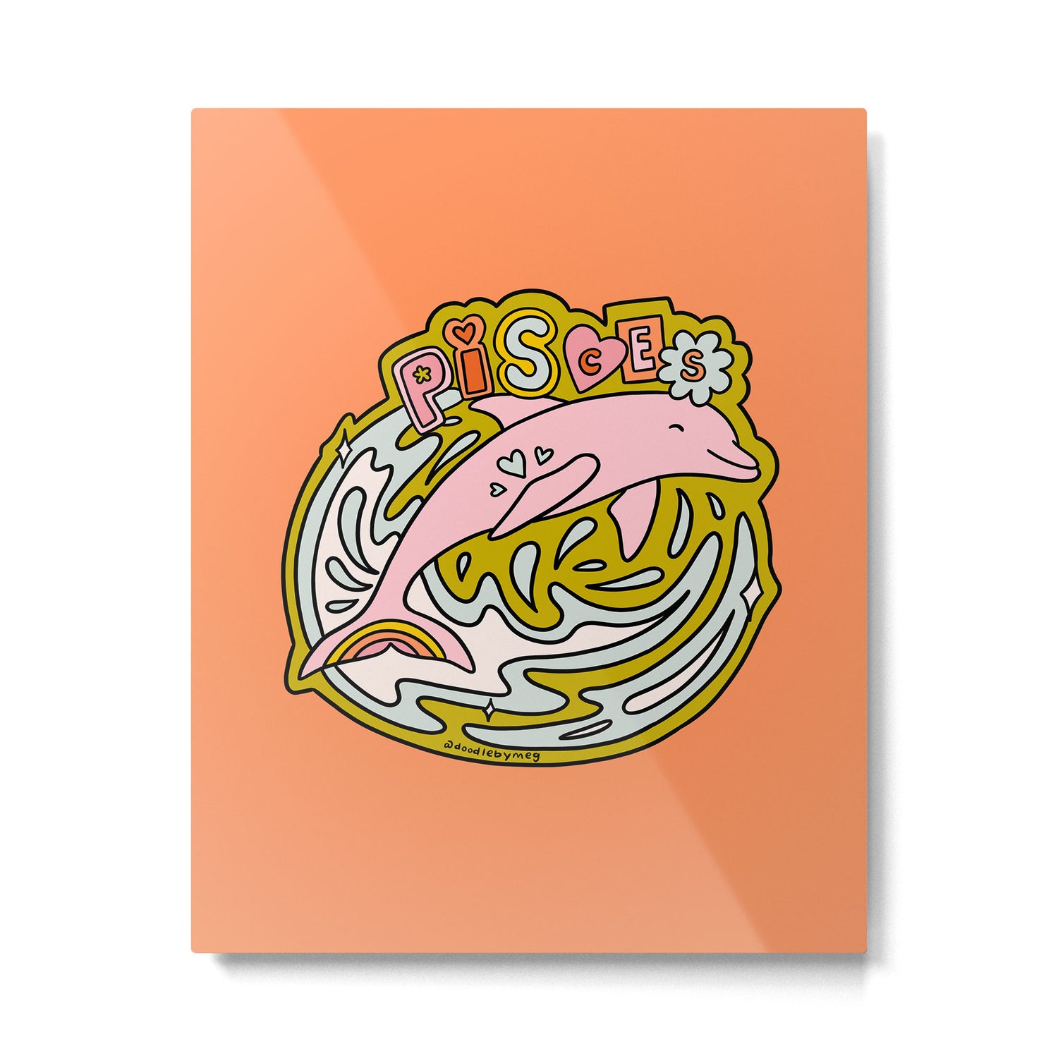 Pisces Dolphin Metal Print Gallery Image 6