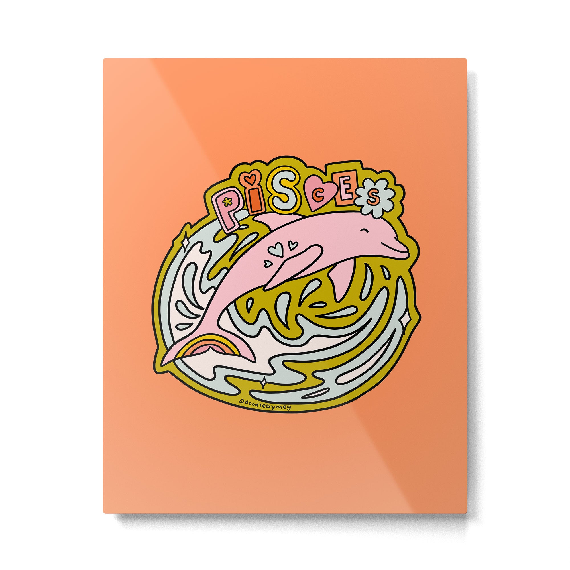 Pisces Dolphin Metal Print Gallery Image 6