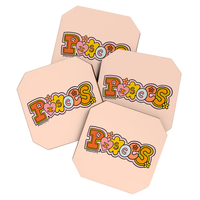 Pisces Doodle Letters Coaster Gallery Image 1