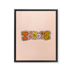 Pisces Doodle Letters Framed Canvas Print Gallery Image 8