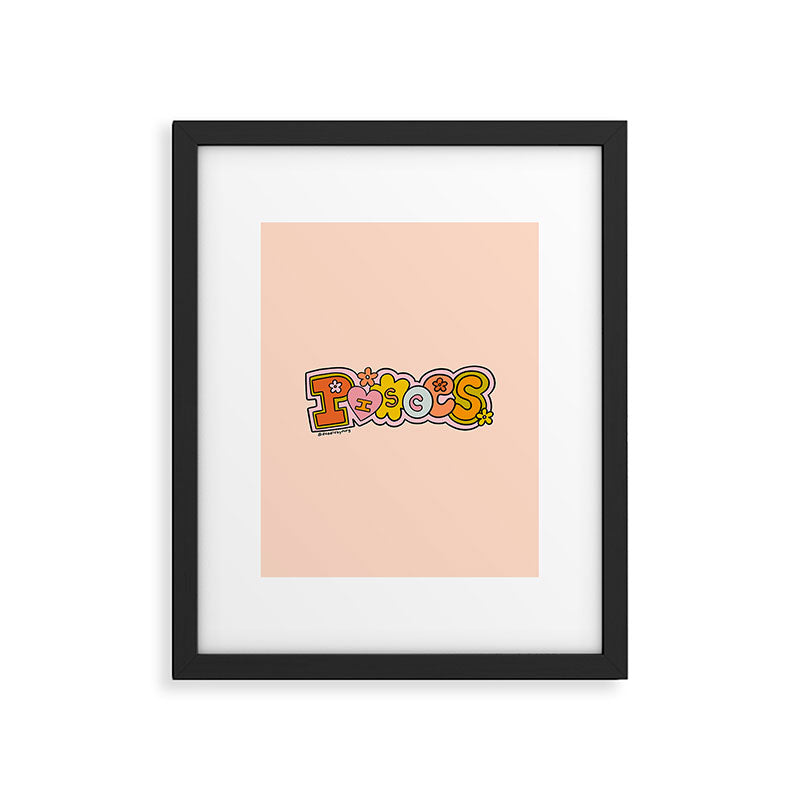Pisces Doodle Letters Framed Art Print Gallery Image 6