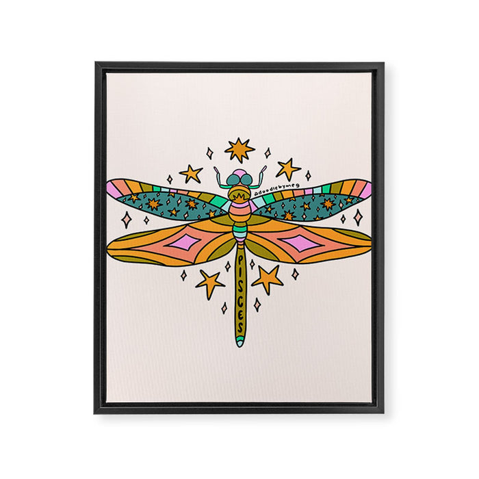 Pisces Dragonfly Framed Canvas Print Gallery Image 1