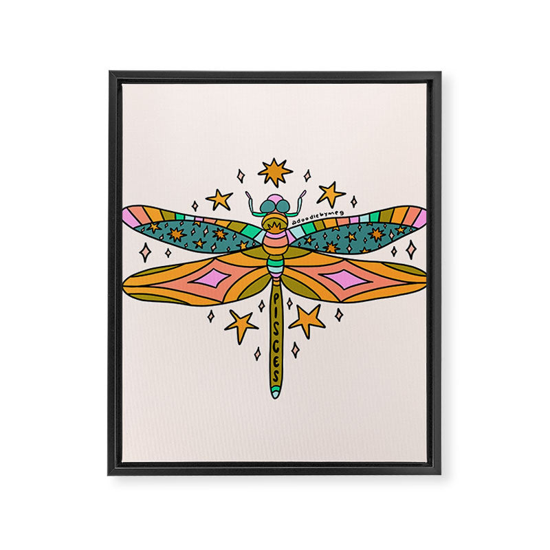Pisces Dragonfly Framed Canvas Print Gallery Image 8