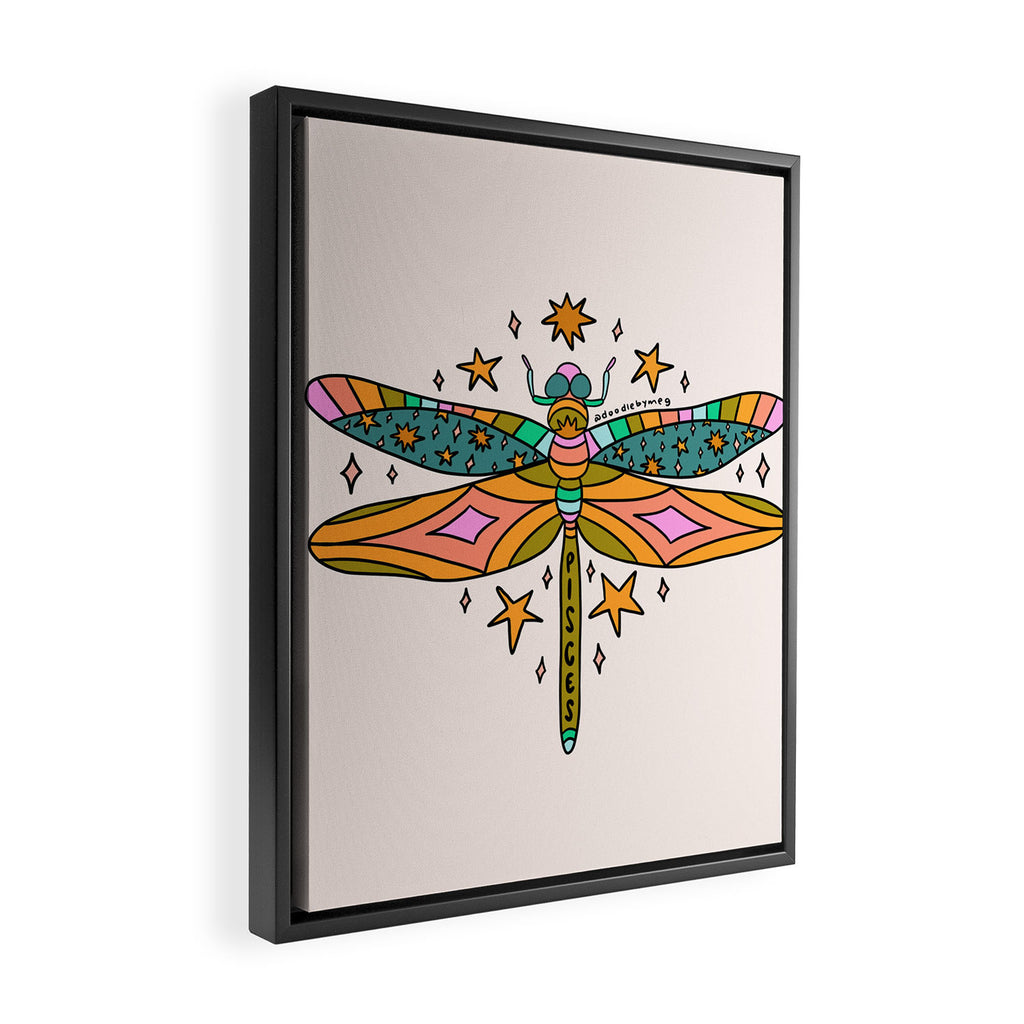 Pisces Dragonfly Framed Canvas Print Gallery Image 2