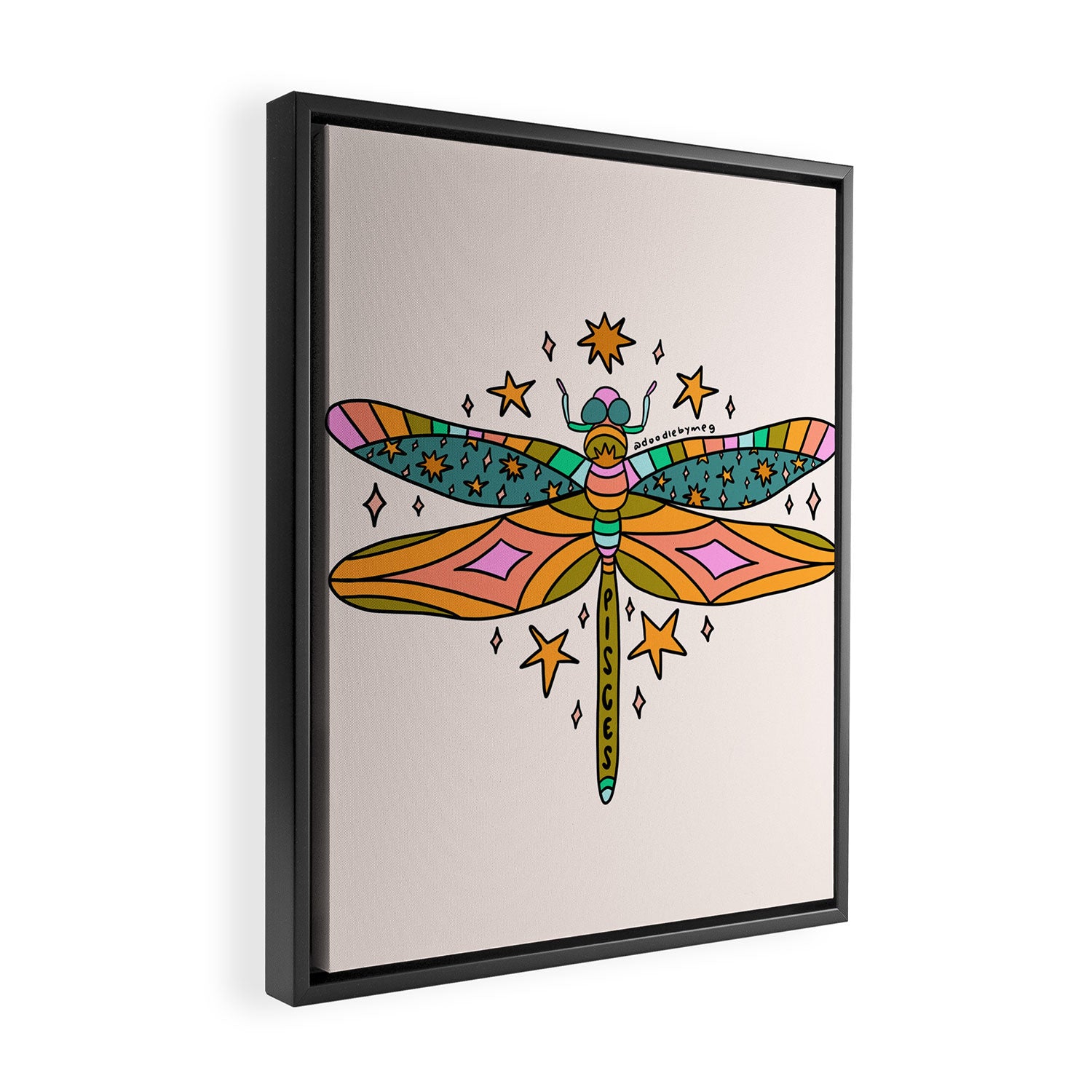 Pisces Dragonfly Framed Canvas Print Gallery Image 2