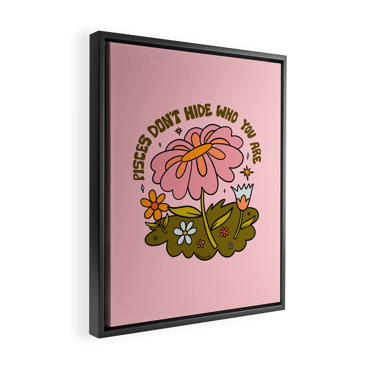 Pisces Flower Framed Canvas Print Gallery Image 2