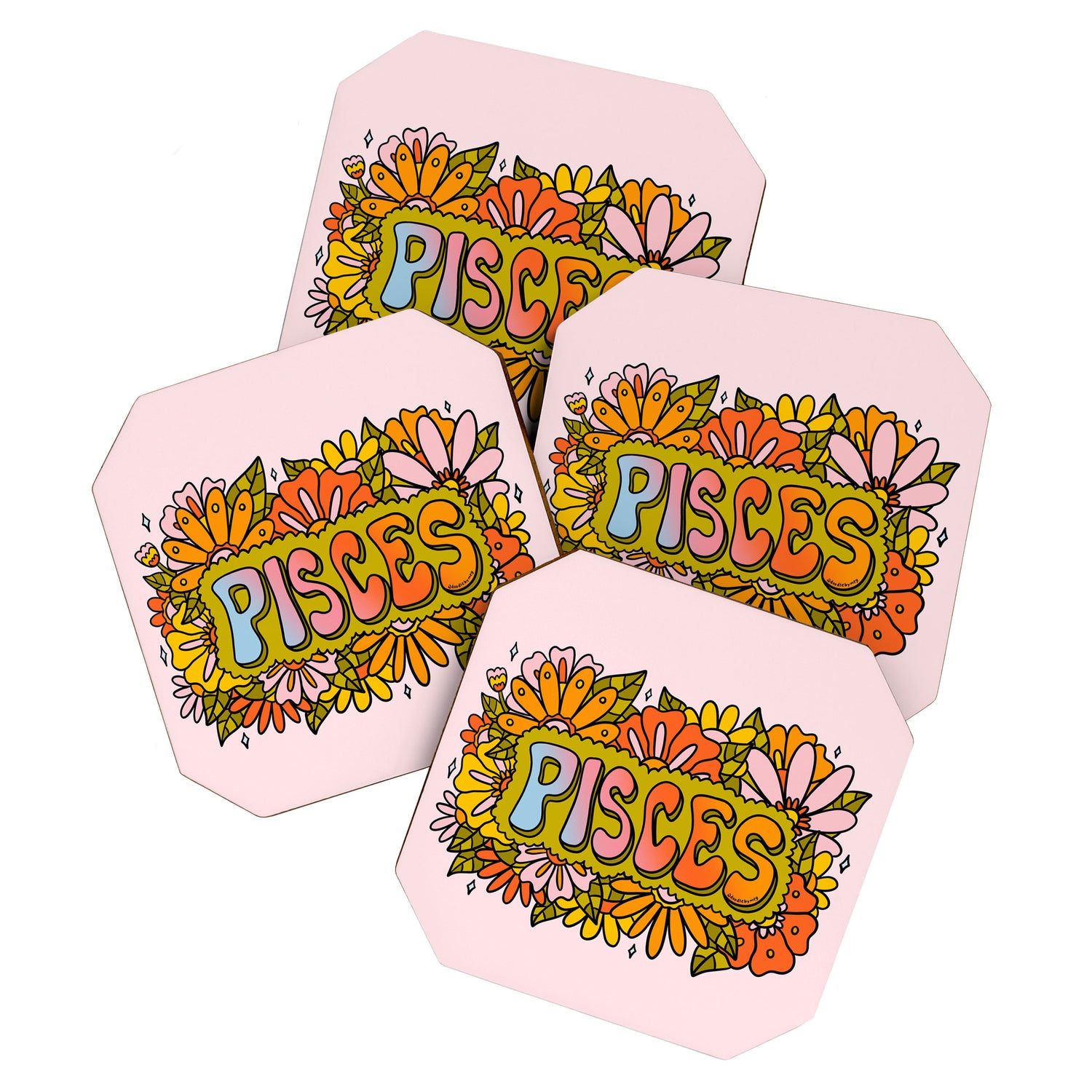 Pisces Flowers Coaster Gallery Image 1