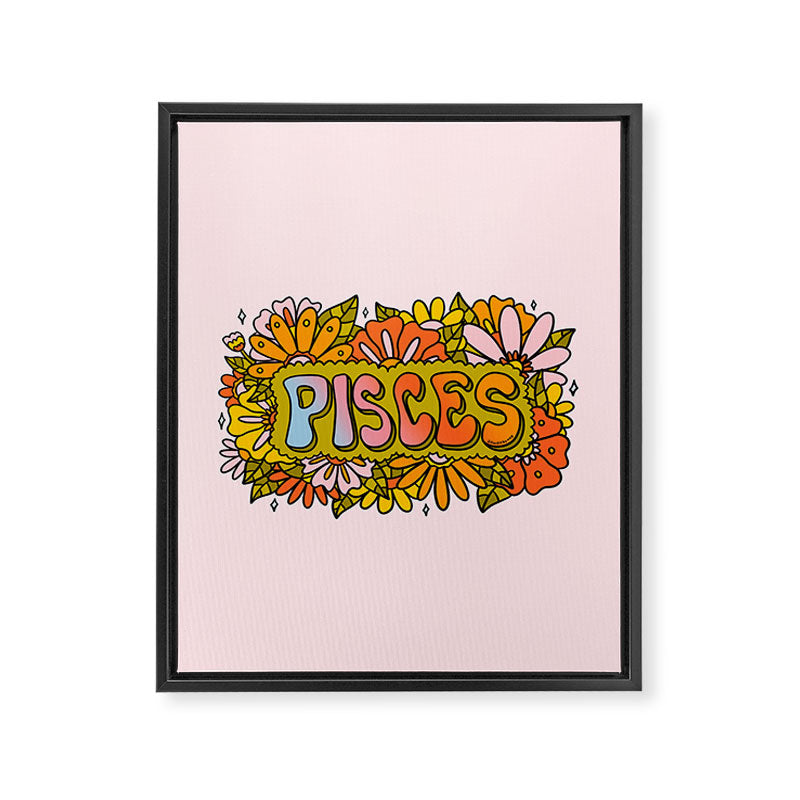 Pisces Flowers Framed Canvas Print Gallery Image 8