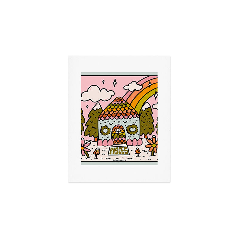 Pisces Gingerbread House Art Print Gallery Image 1